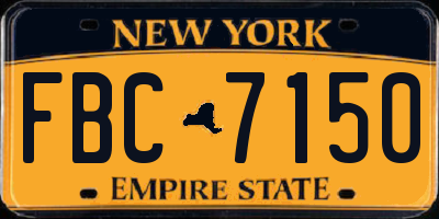 NY license plate FBC7150