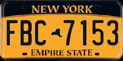 NY license plate FBC7153