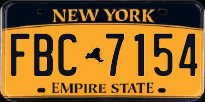 NY license plate FBC7154