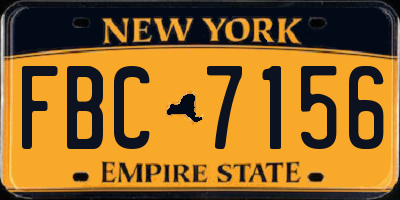 NY license plate FBC7156