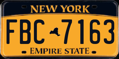 NY license plate FBC7163