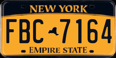 NY license plate FBC7164