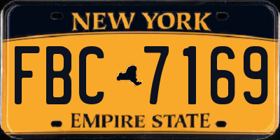 NY license plate FBC7169