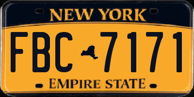 NY license plate FBC7171