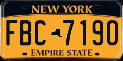 NY license plate FBC7190
