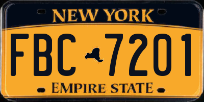 NY license plate FBC7201
