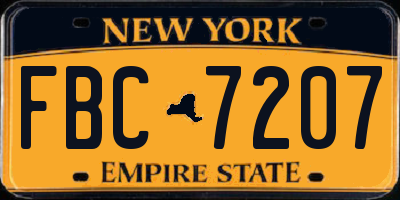 NY license plate FBC7207