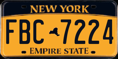 NY license plate FBC7224