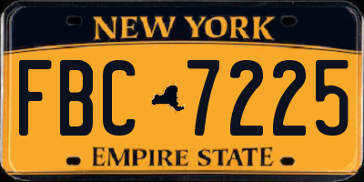 NY license plate FBC7225