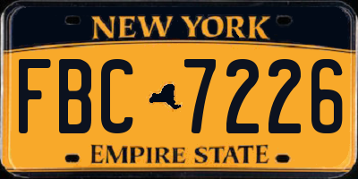 NY license plate FBC7226