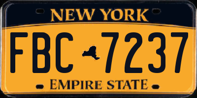 NY license plate FBC7237