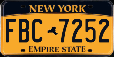 NY license plate FBC7252