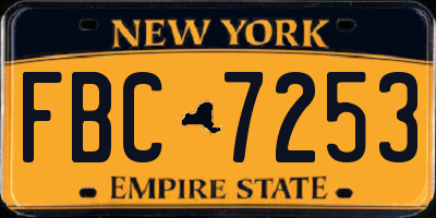 NY license plate FBC7253