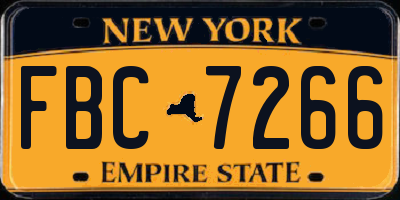 NY license plate FBC7266