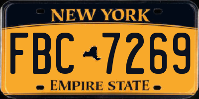 NY license plate FBC7269