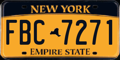 NY license plate FBC7271