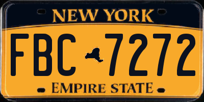 NY license plate FBC7272
