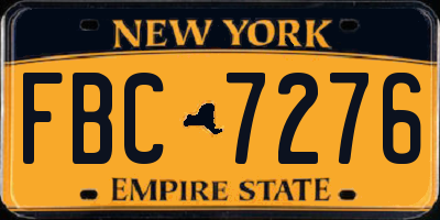 NY license plate FBC7276