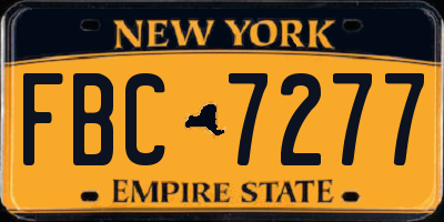 NY license plate FBC7277