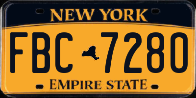 NY license plate FBC7280