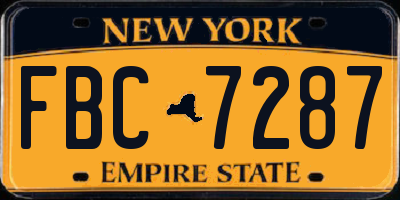 NY license plate FBC7287