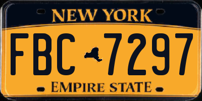 NY license plate FBC7297