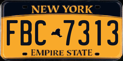 NY license plate FBC7313