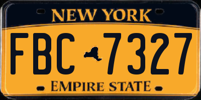 NY license plate FBC7327