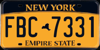 NY license plate FBC7331