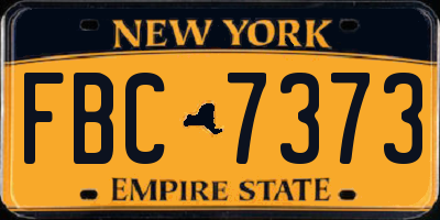 NY license plate FBC7373