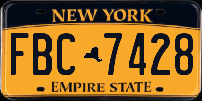 NY license plate FBC7428