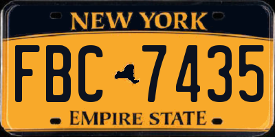 NY license plate FBC7435