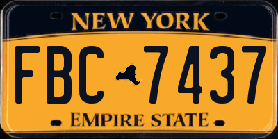 NY license plate FBC7437
