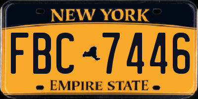 NY license plate FBC7446