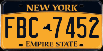 NY license plate FBC7452
