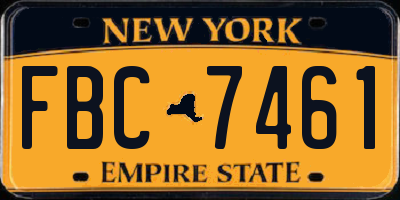 NY license plate FBC7461