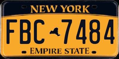 NY license plate FBC7484