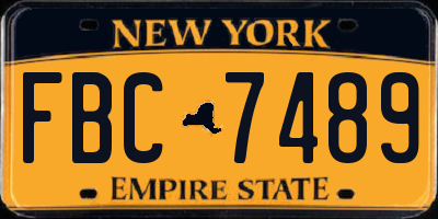 NY license plate FBC7489