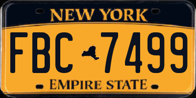 NY license plate FBC7499