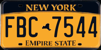 NY license plate FBC7544