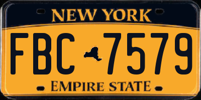 NY license plate FBC7579