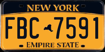 NY license plate FBC7591