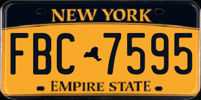 NY license plate FBC7595