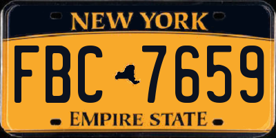 NY license plate FBC7659