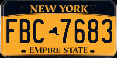NY license plate FBC7683