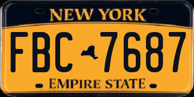 NY license plate FBC7687