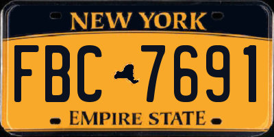 NY license plate FBC7691