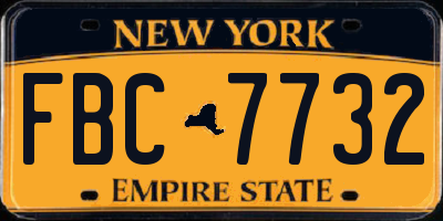 NY license plate FBC7732