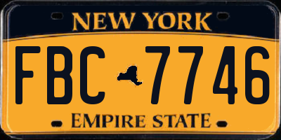 NY license plate FBC7746