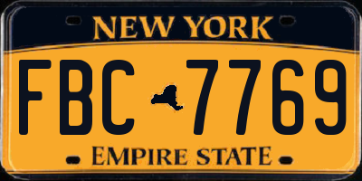 NY license plate FBC7769